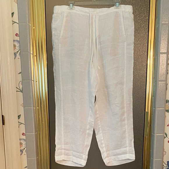 J. Jill Love Linen White Drawstring Pants - Picture 2 of 10